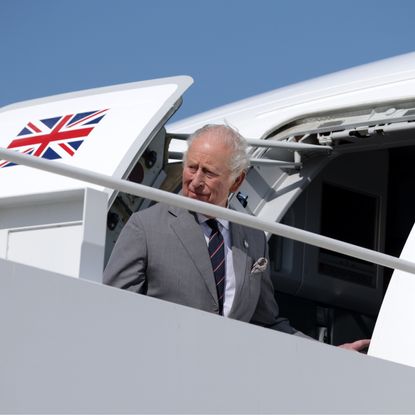 King Charles getting on a plane