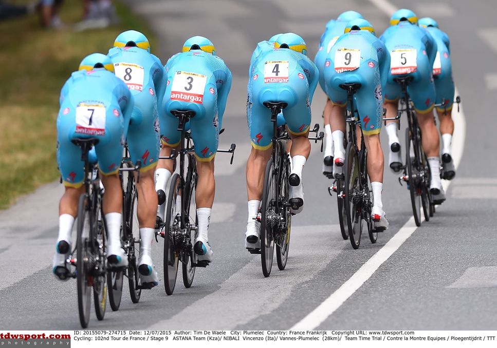 Astana lost time to all their rivals in the team time trial