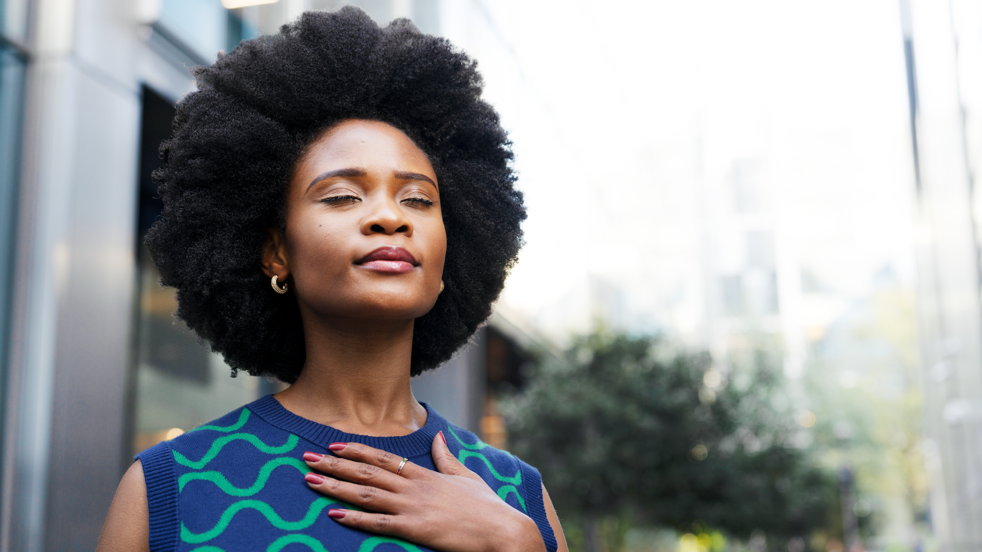 woman doing breathwork