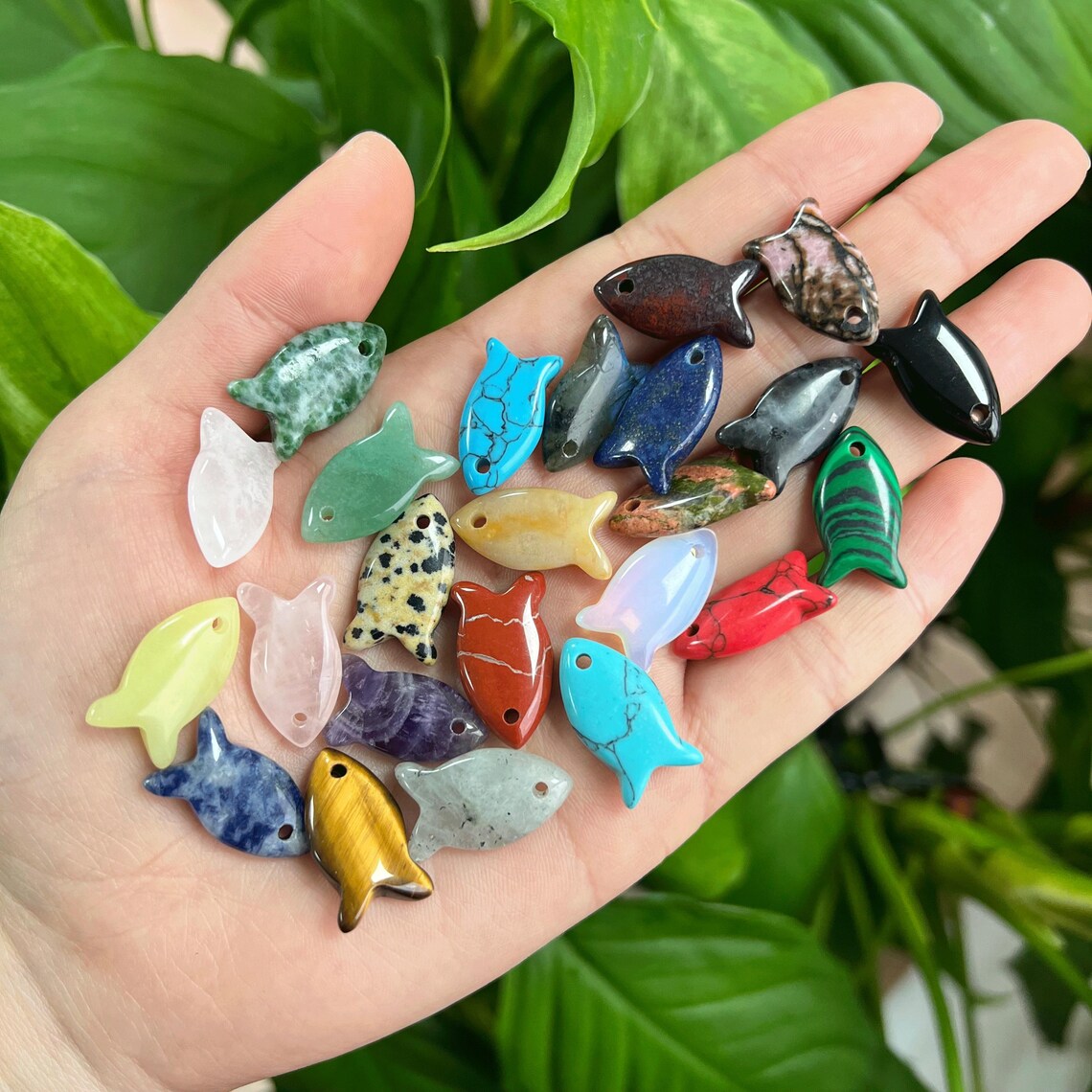 OctCrystal, Mini Crystal Fish Pendant