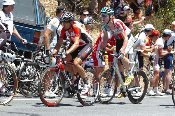 Robbie McEwen struggled today and couldn't hang on