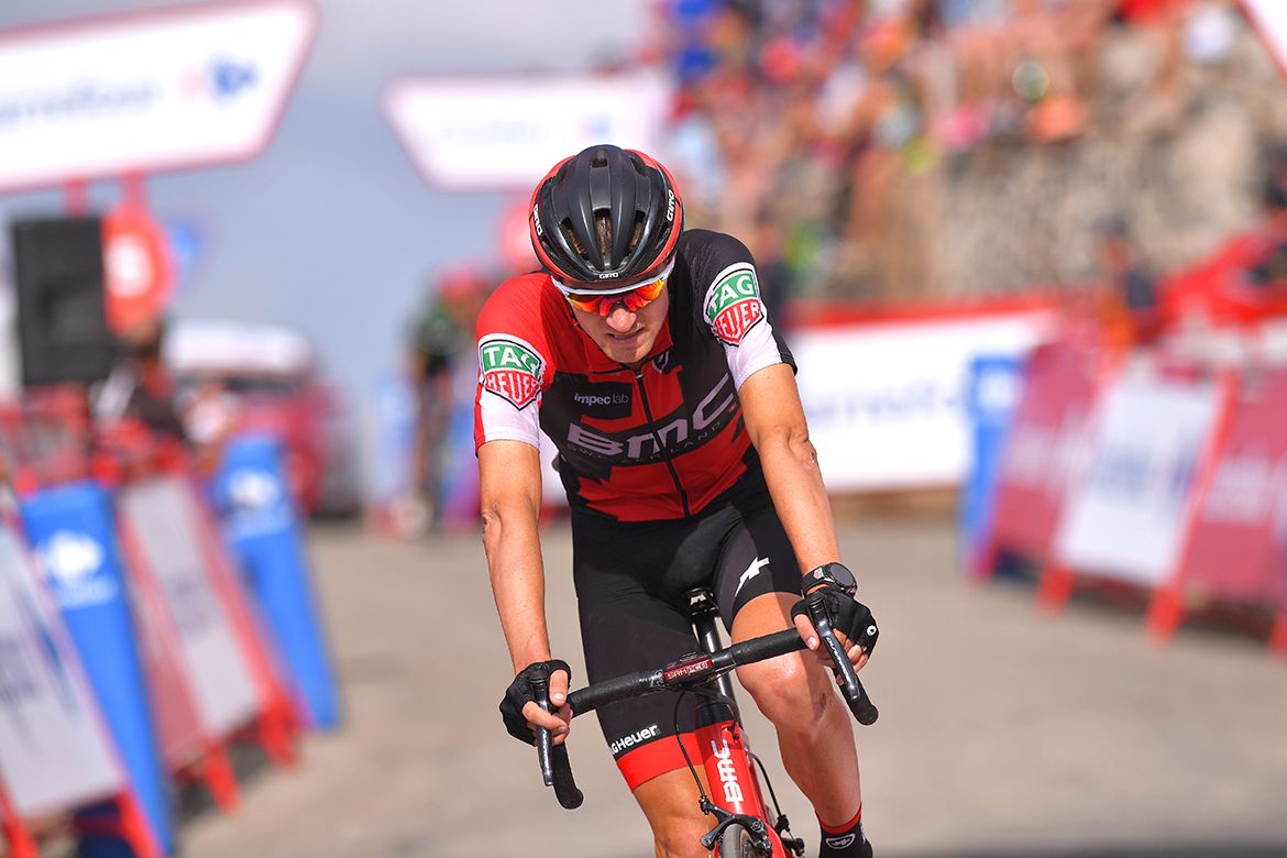 Tejay van Garderen at the finish of stage 14 of the Vuelta a Espa&ntilde;a
