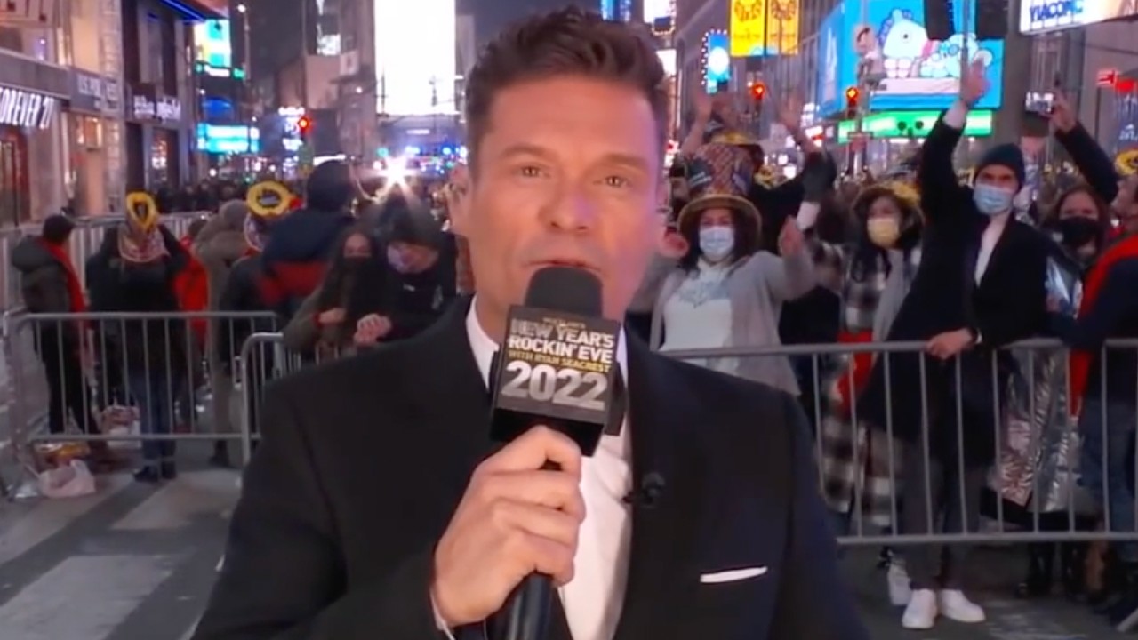 Ryan Seacrest down in Times Square in New York