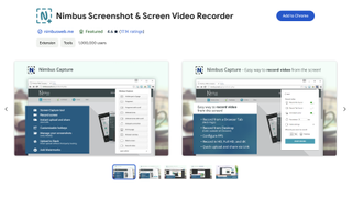 A screenshot of the Nimbus Screenshot & Screen Video Recorder Chrome browser extension download page