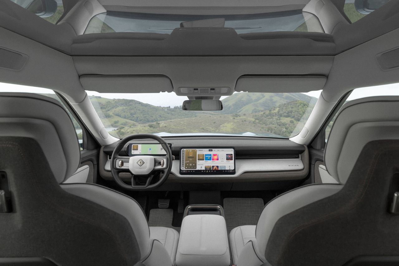 The Rivian R2 offers a rugged, well specified interior with plenty of storage