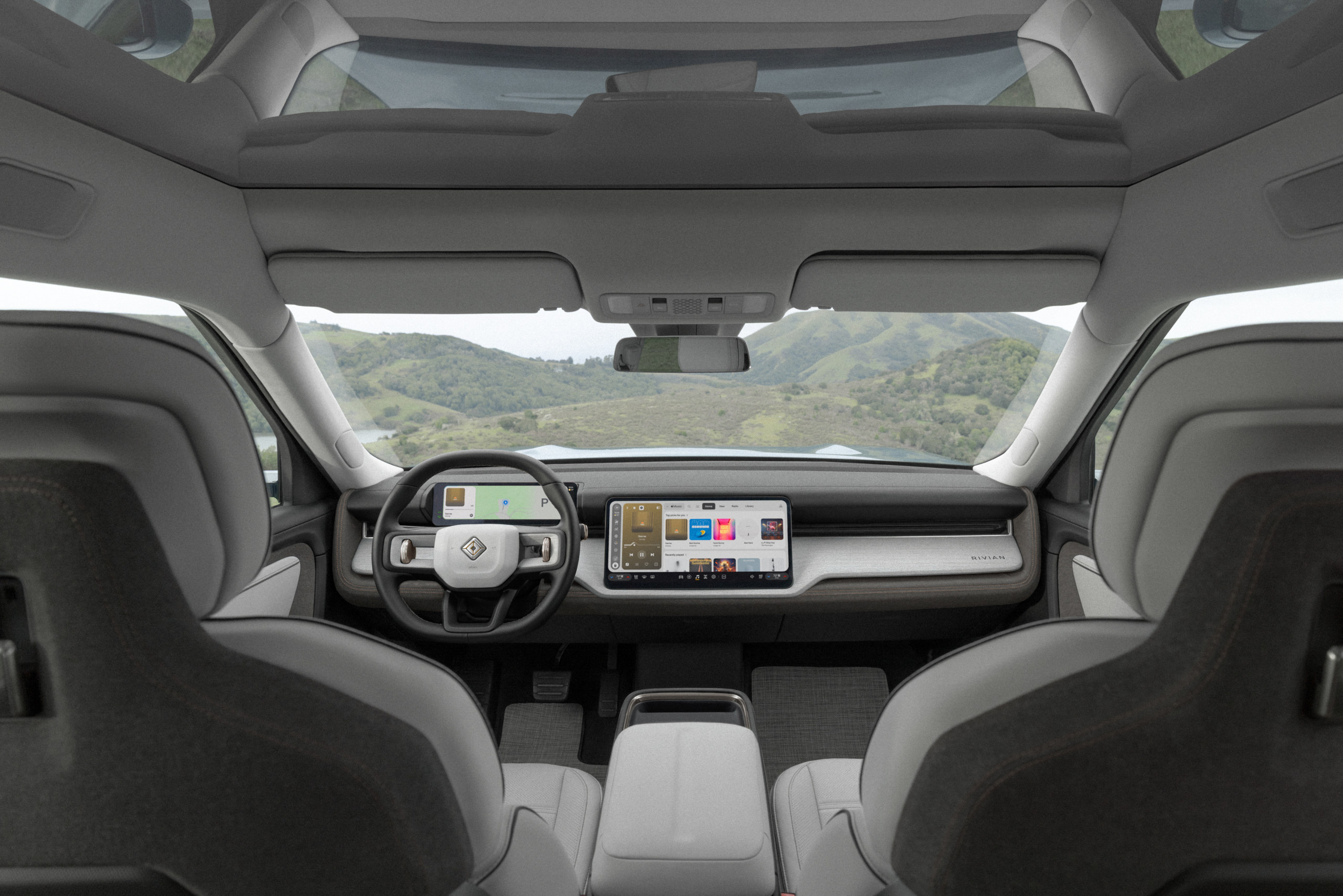 The Rivian R2 offers a rugged, well specified interior with plenty of storage