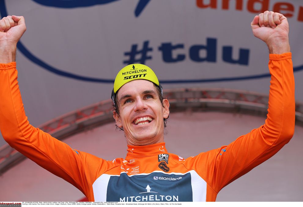 Daryl Impey (Mitchelton-Scott) on the podium