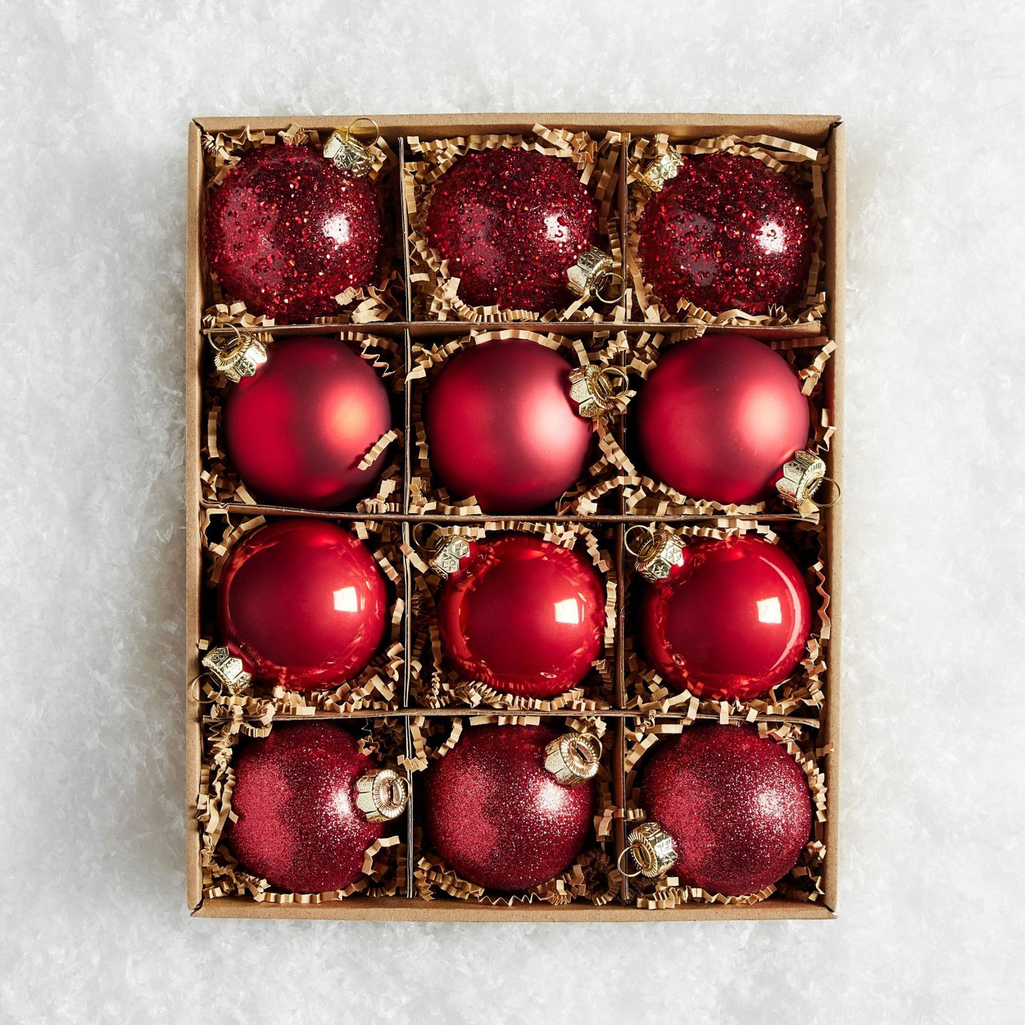 Mixed Ornaments - Set of 12 (Red)