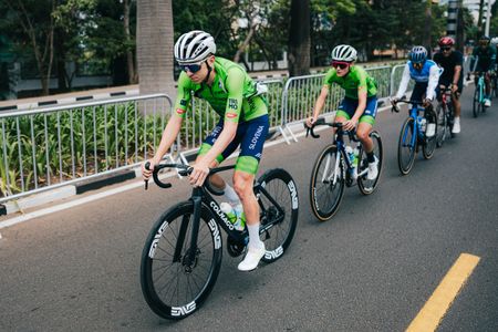 2025 UCI Road World Championships - Kigali Convention Centre, Kigali, Rwanda - Road Race Training - Tadej Pogačar (Slovenia), Ur&scaron;ka Žigart (Sloevnia)