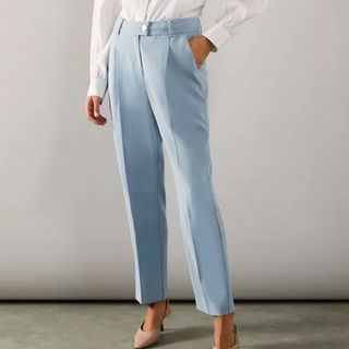 powder blue suit trousers