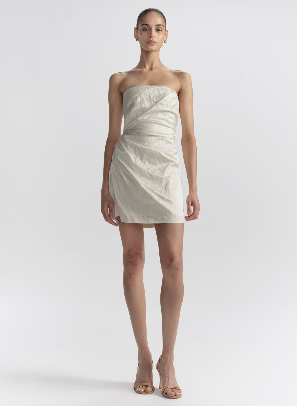 Evie Strapless Satin Mini Dress