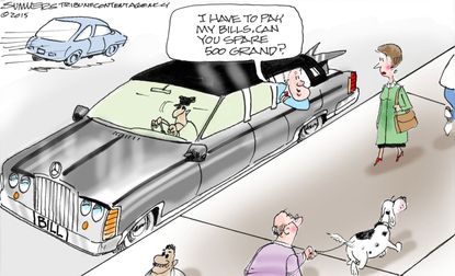 Political cartoon U.S. Bill Clinton Fees