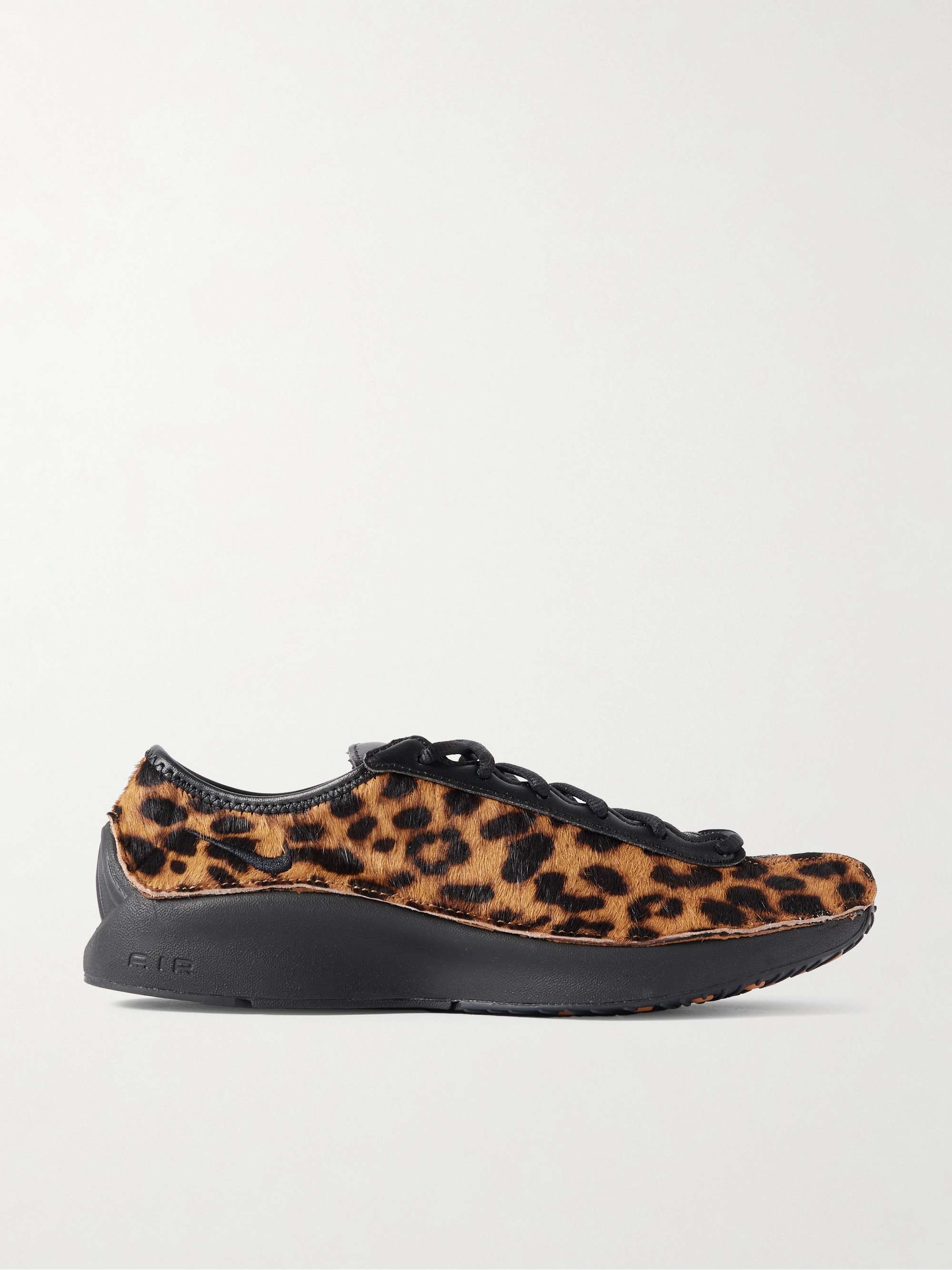 Air Superfly Lx Leather-Trimmed Leopard-Print Calf Hair Sneakers