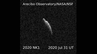 This radar image of the near-Earth asteroid 2020 NK1 was captured by the Arecibo Observatory in Pureto Rico on July 30-31. 2020.