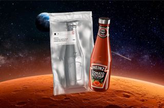 Heinz Tomato Ketchup Marz Edition is made using tomatoes grown under Mars-like conditions at the Aldrin Space Institute.