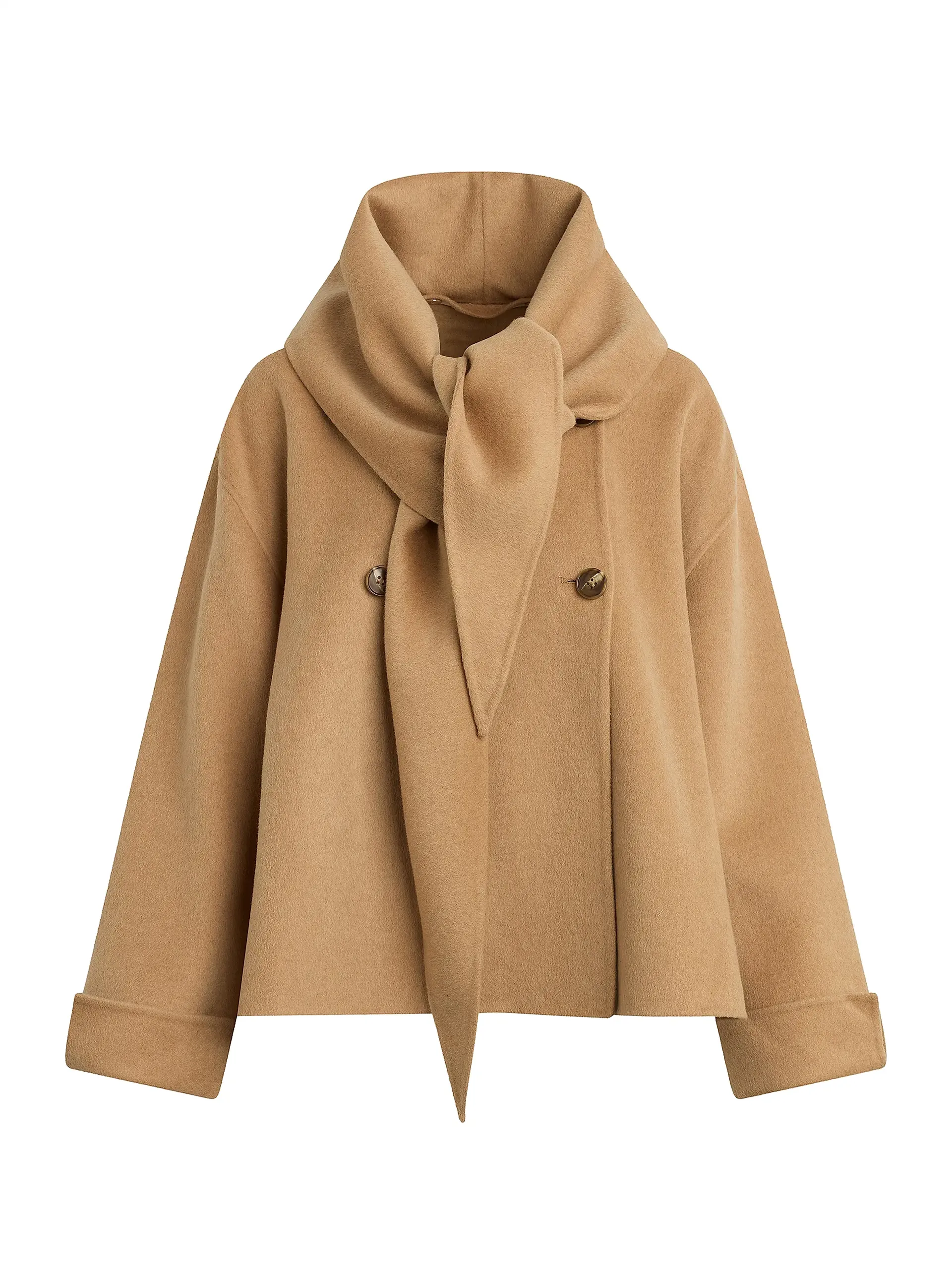 The Jamie Scarf-Detail Double-Breasted Coat