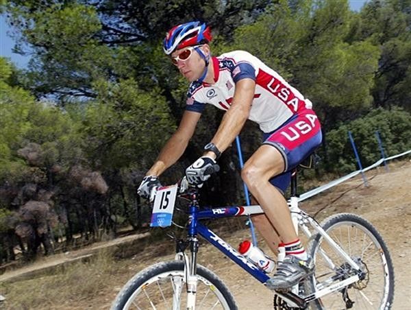 JHK practises on the Parnitha mountain bike course in Greece