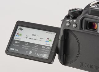 A back view of the Canon EOS 77D camera