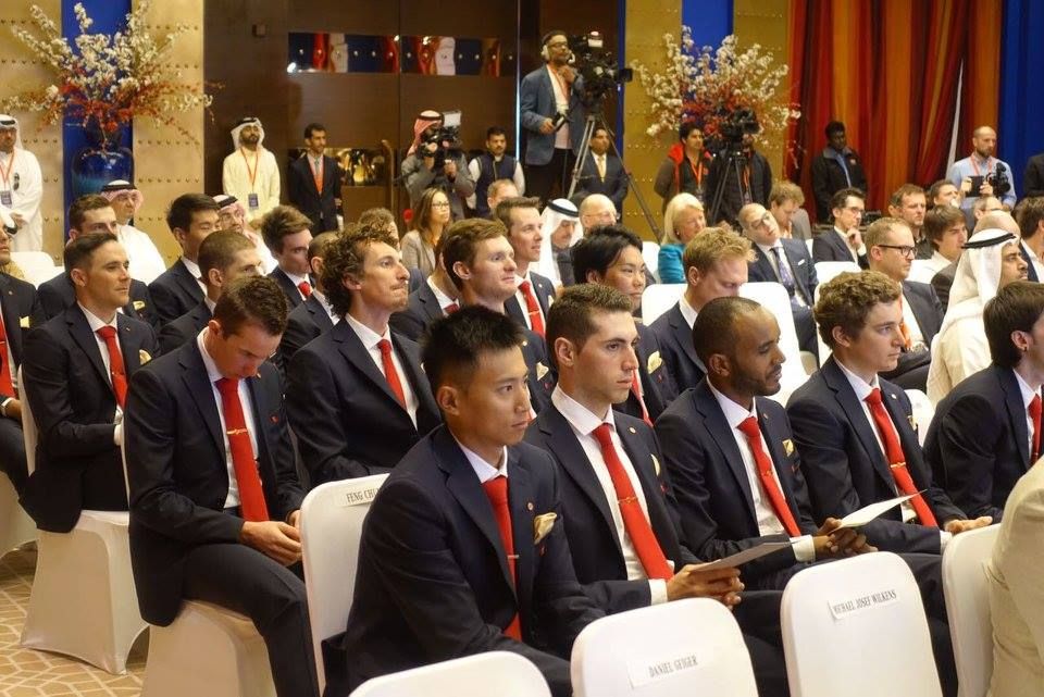 Riders listen to the presentation