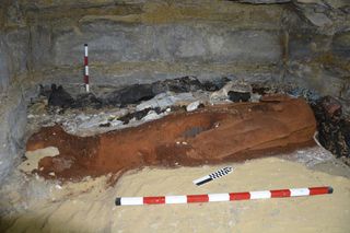 One of the mummies found in the complex is of a priest who served the sky goddess Mut. His mummy was found in a badly damaged wooden coffin.