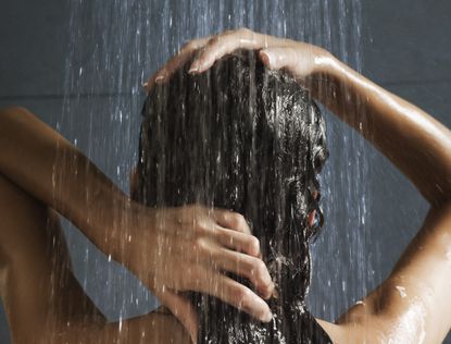 Woman washing hair