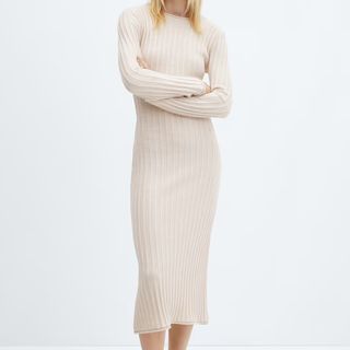 Mango Ribbed Knit Dress