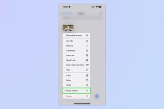 A screenshot showing how to remove the background of a photo on iPhone using iOS Files