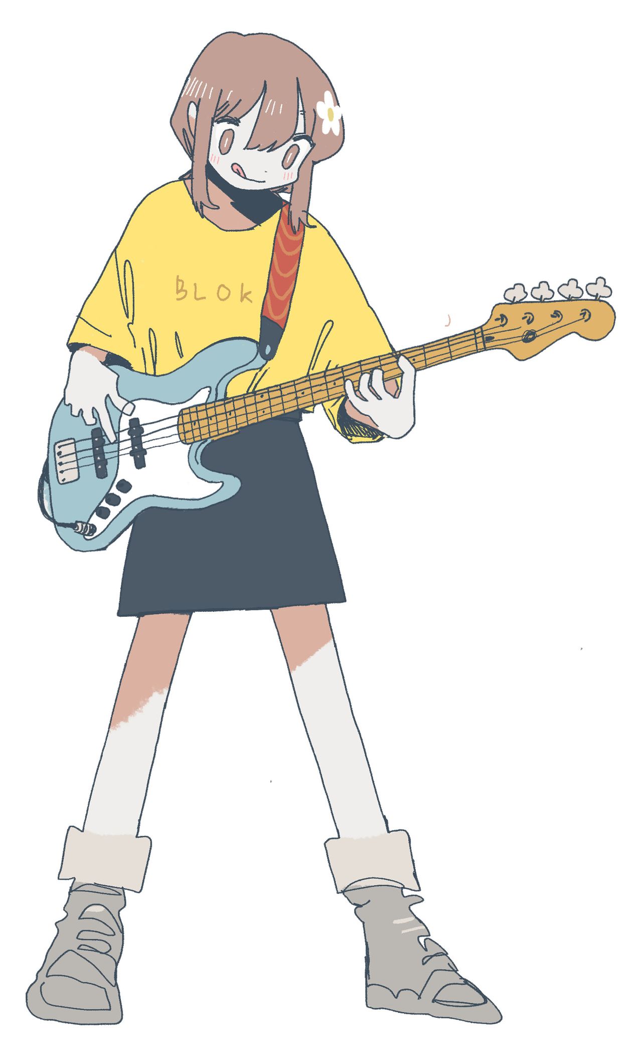 Afterlove EP indie game; anime and manga style characters in a indie game, playing instruments
