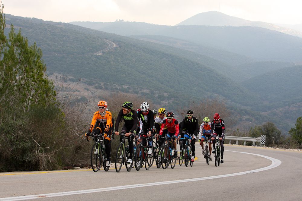 The group climbs in the mountains in Western Galilee.