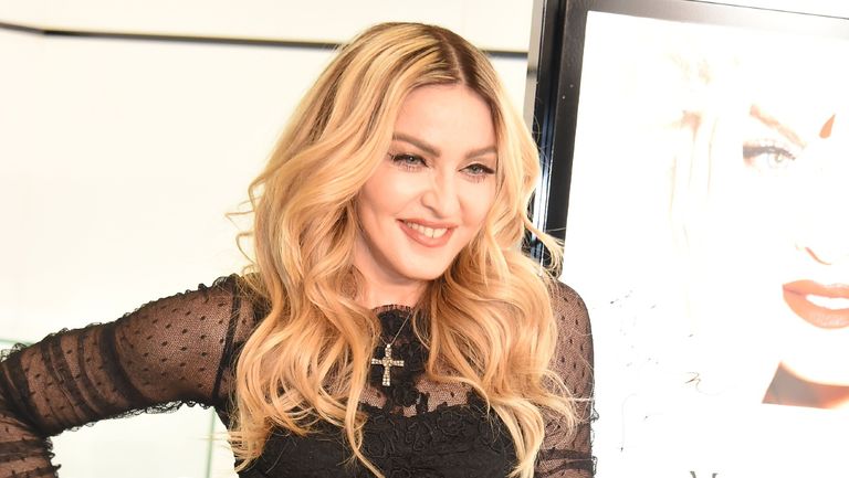 Madonna attends the promotional event for "MDNA SKIN" on February 15, 2016 in Tokyo, Japan.