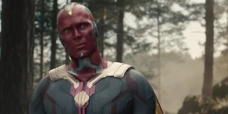 Vision staring intently in Avengers: Age of Ultron