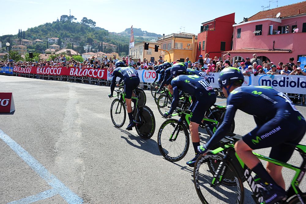 The Movistar team in the TTT
