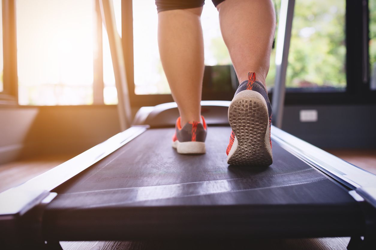 Woman on treadmill. 