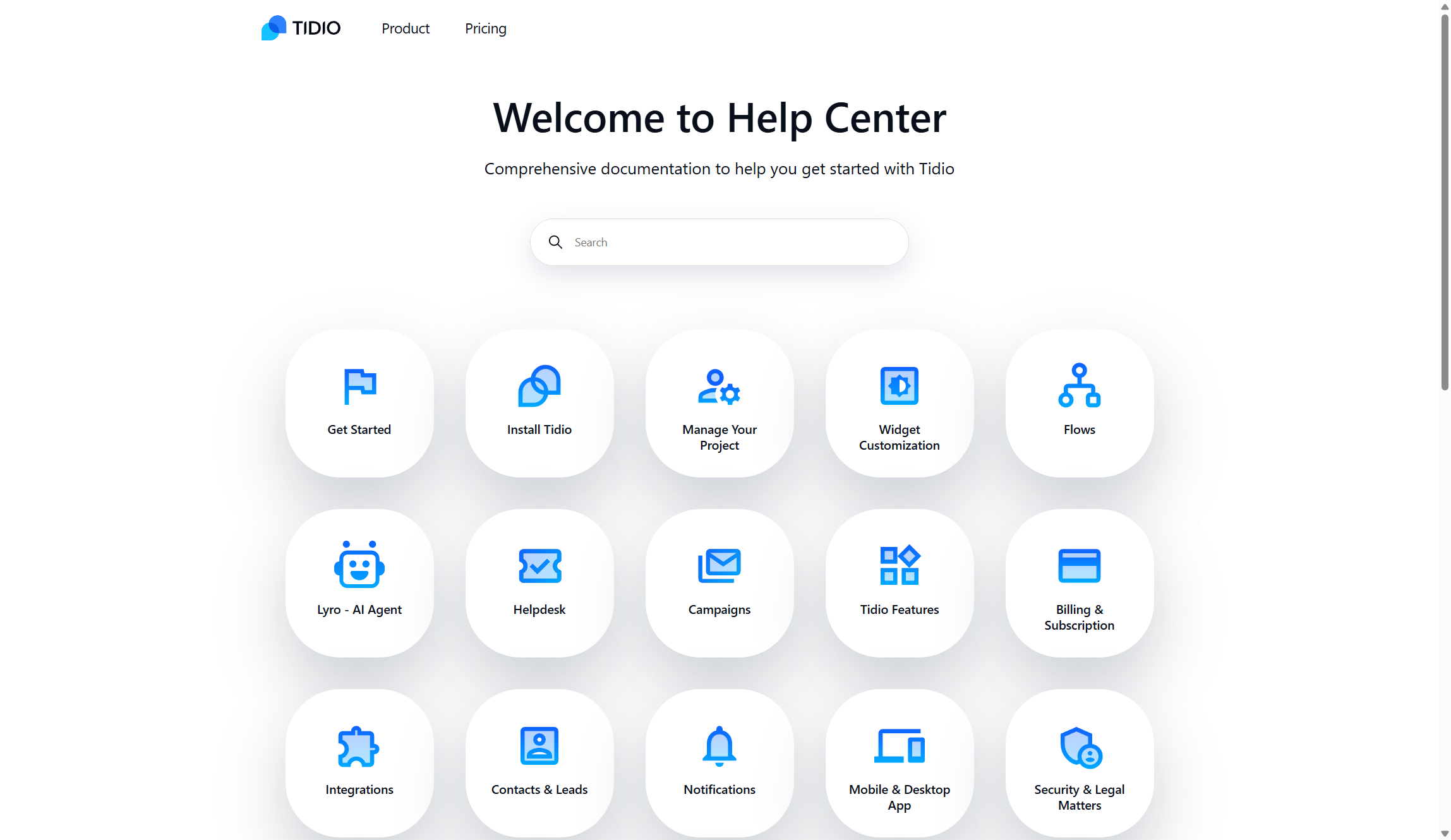Tidio support hub