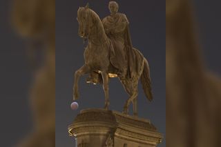 The equestrian statue of the Saxon king Johann, in Saxon, Dresden in Germany, seems to have a glowing accessory, as the moon rises behind it. The moon, at this point, had just begun to step into the core of Earth’s shadow on Jan. 21, 2019.
