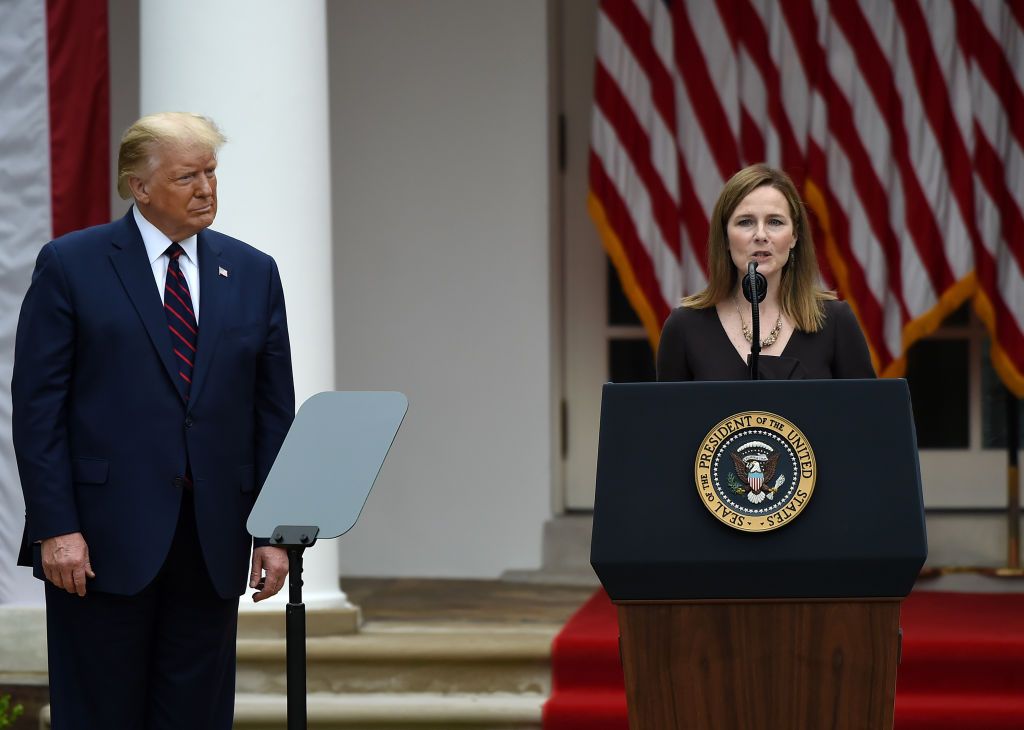 President Trump and Amy Coney Barrett.