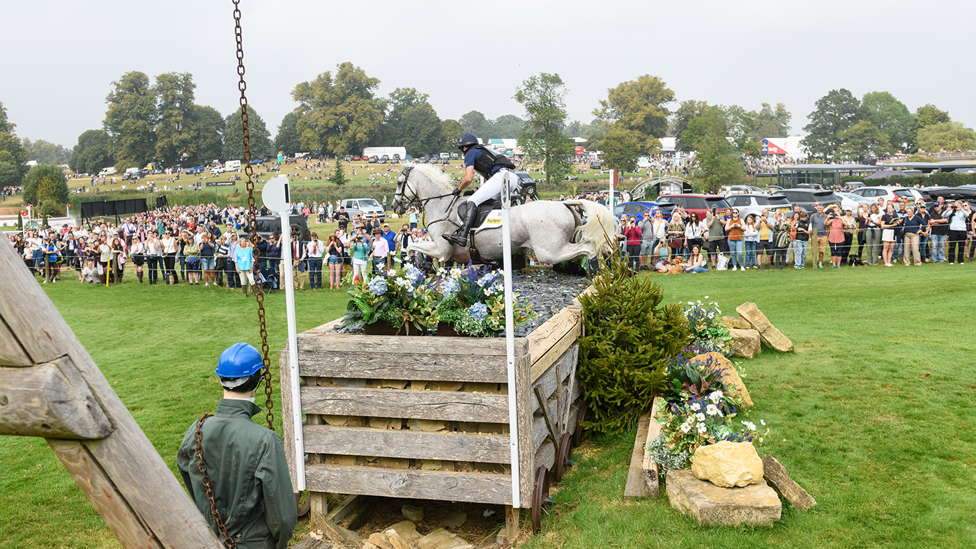 Wills Oakden and A CLASS COOLEY at the cross country phase, Defender Burghley Horse Trials 2024