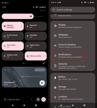 Steps to access notification history on Motorola G14