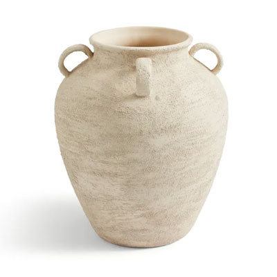 cream ceramic urn vase