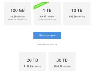 Google Drive price plans