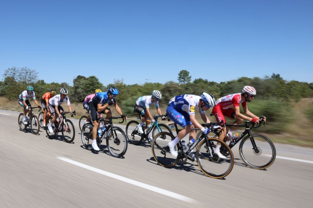 Escapees ride during the 6th stage of the 107th edition of the Tour de France cycling race 191 km between Le Teil and Mont Aigoual on September 3 2020 Photo by Kenzo Tribouillard AFP Photo by KENZO TRIBOUILLARDAFP via Getty Images