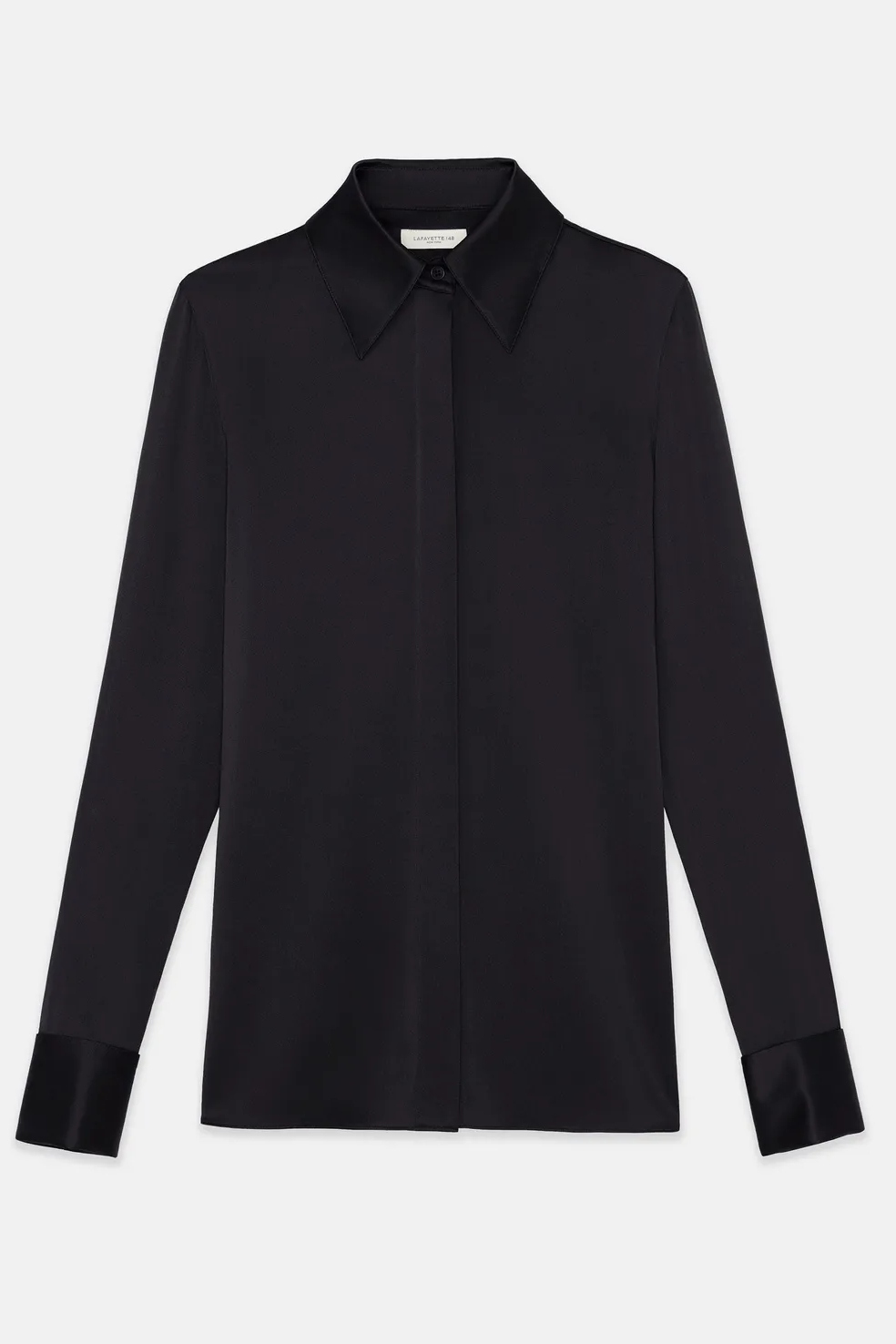 Lafayette 148 New York, Plus-Size Silk Charmeuse French Cuff Blouse