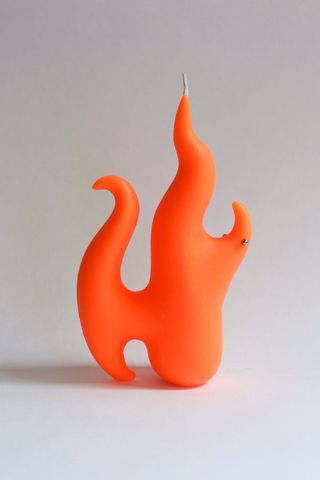 Hannah Jewett abstract candle in bright orange