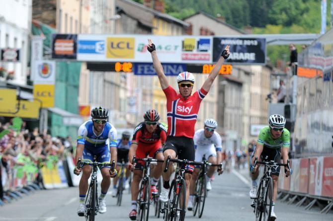 Edvald Boasson Hagen (Sky) triumphed in stage 3, the Norwegian champion's third career stage victory at the Crit&eacute;rium du Dauphin&eacute;