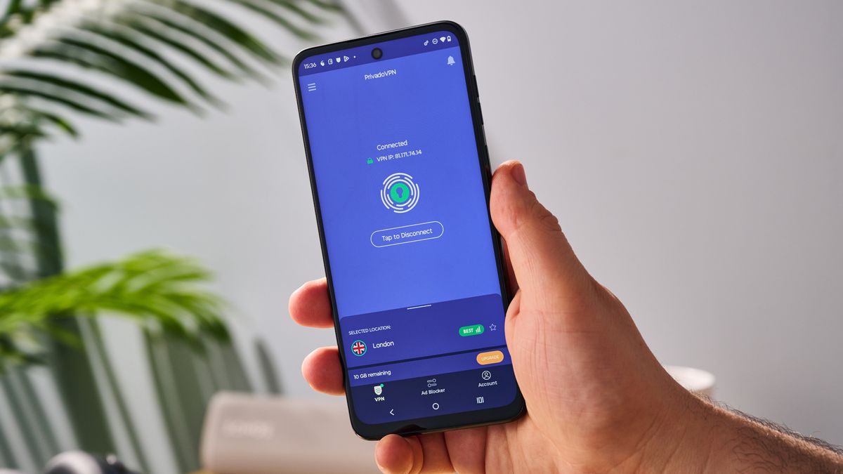 PrivadoVPN Free app on Android phone