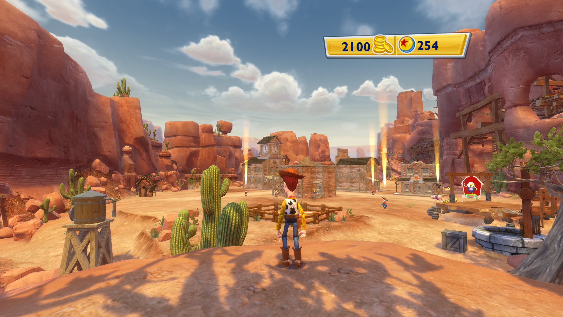 Screens from a Toy Story video game