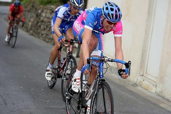 Alessandro Ballan (Lampre-Fondital) with Pozzato on his wheel