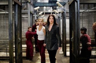 X-Men Origins: Wolverine - Kayla Silverfox (Lynn Collins) leads the young mutants, including sister Emma Frost (Tahyna Tozzi) out of prison