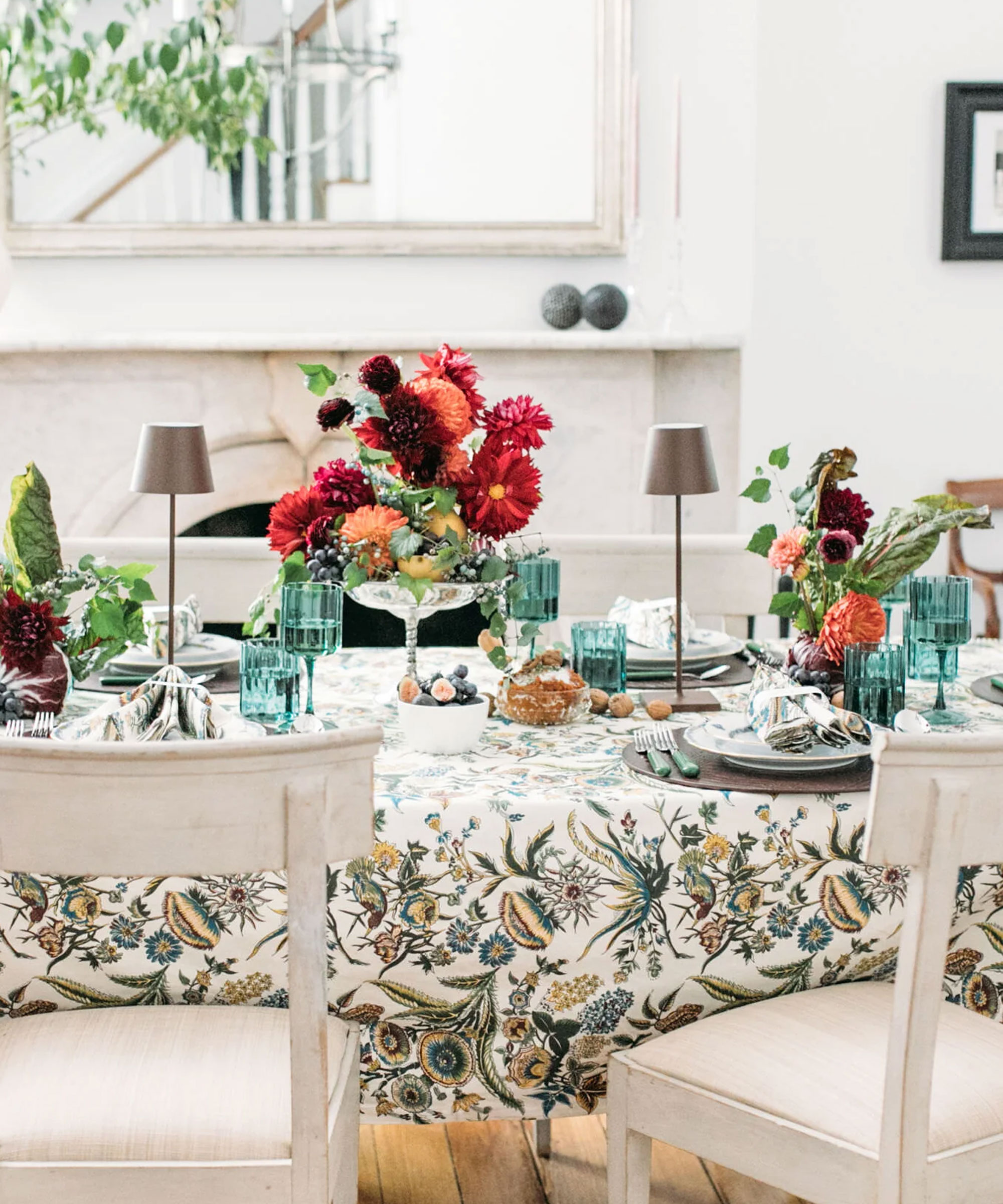Colorful thanksgiving tablescape