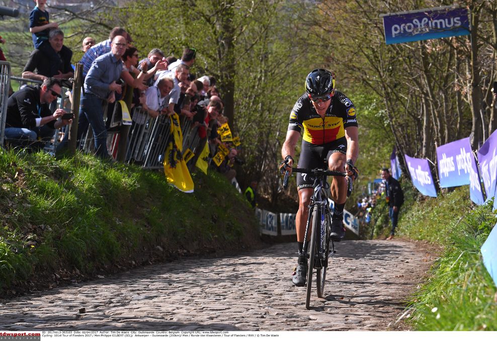 Philippe Gilbert (Quick-Step Floors) during his long solo move at the Tour of Flanders